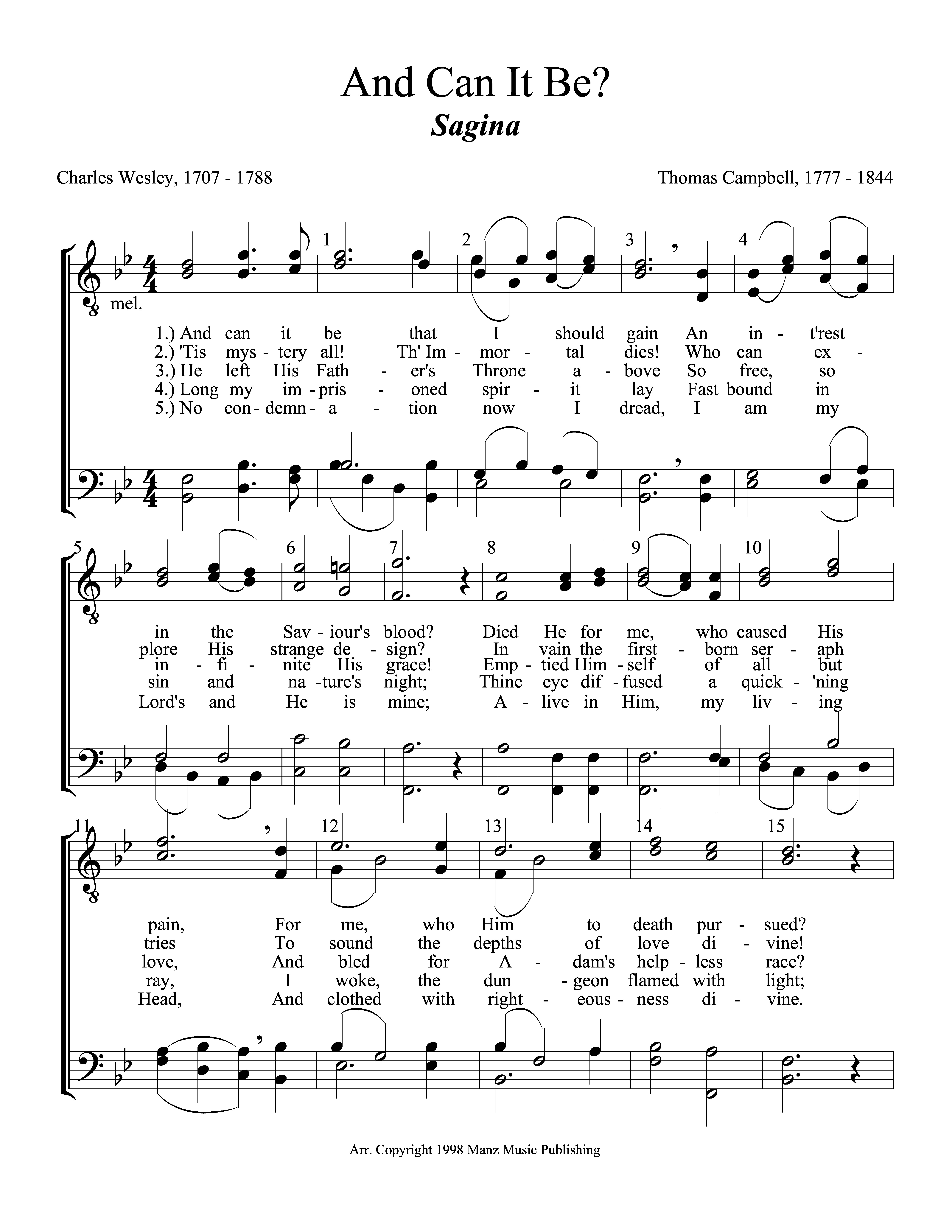 And Can It Be page 1