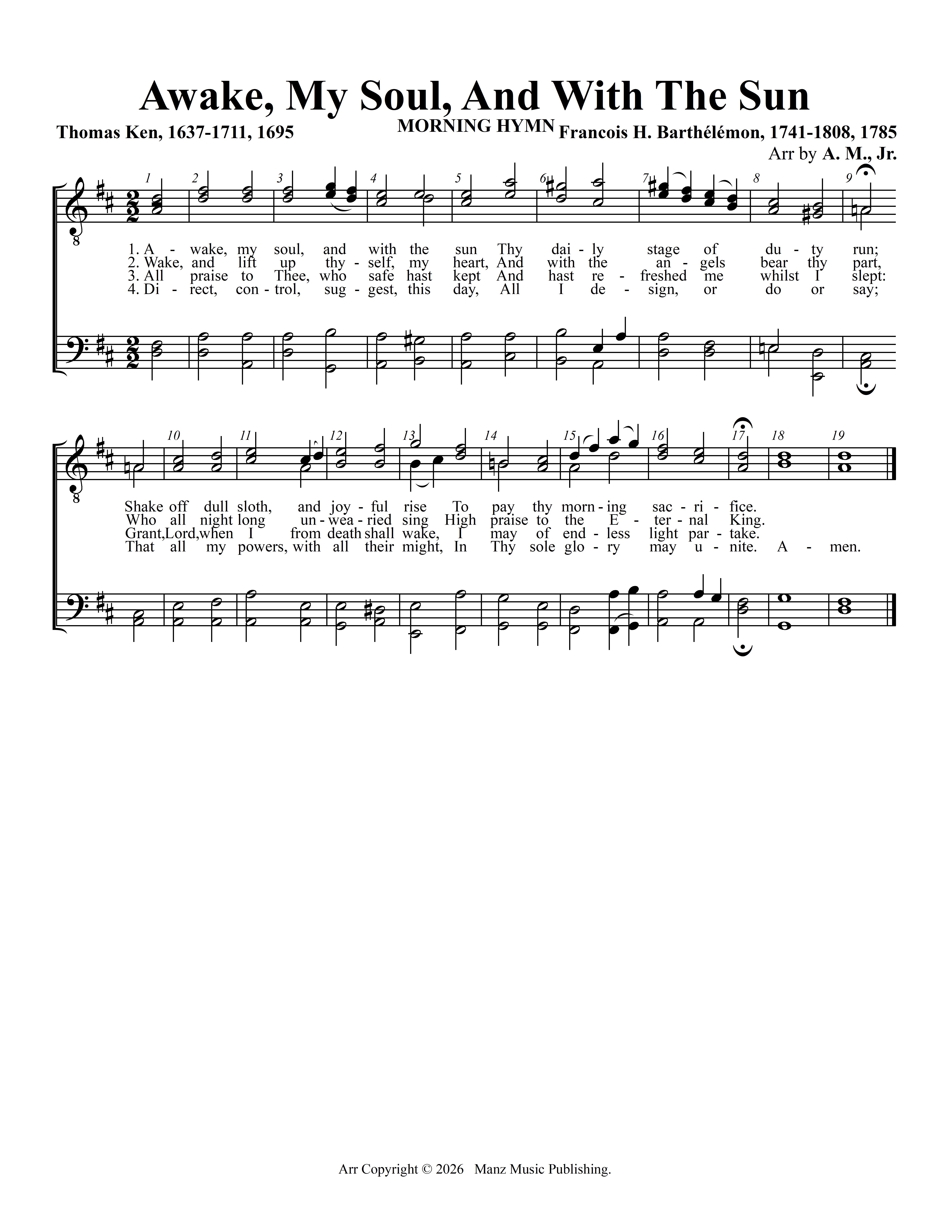 Awake, My Soul, And With The Sun