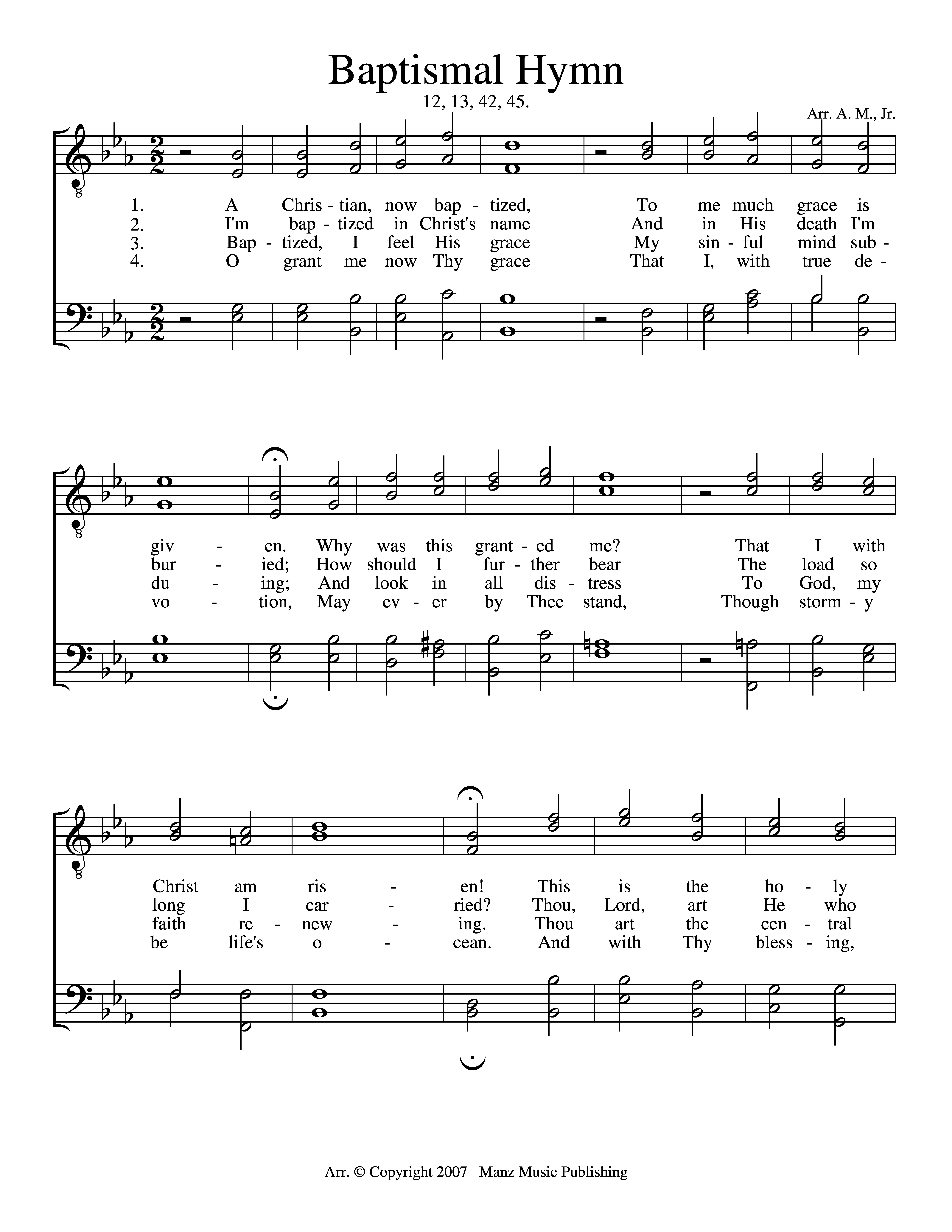 Baptismal Hymn page 1