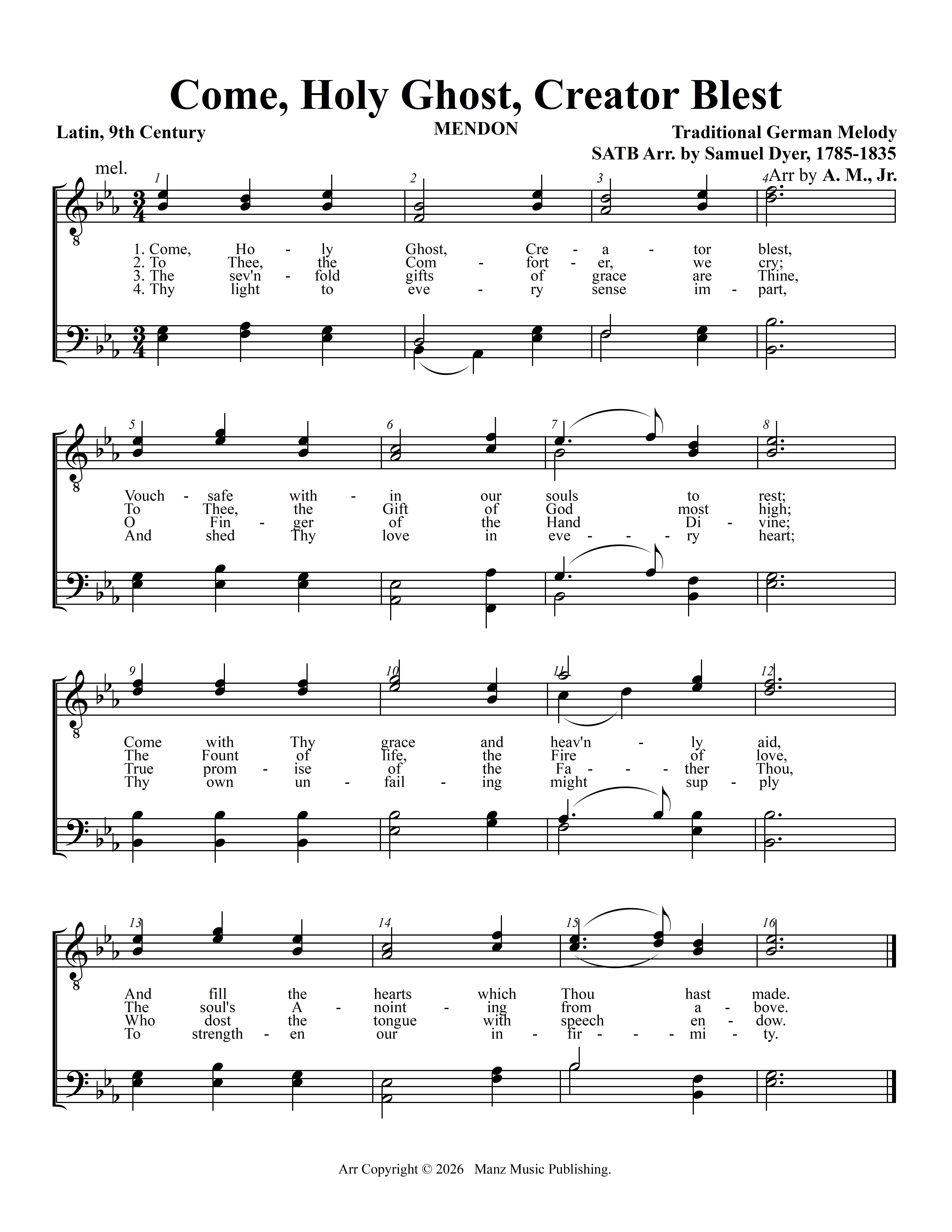 Come, Holy Ghost, Creator Blest