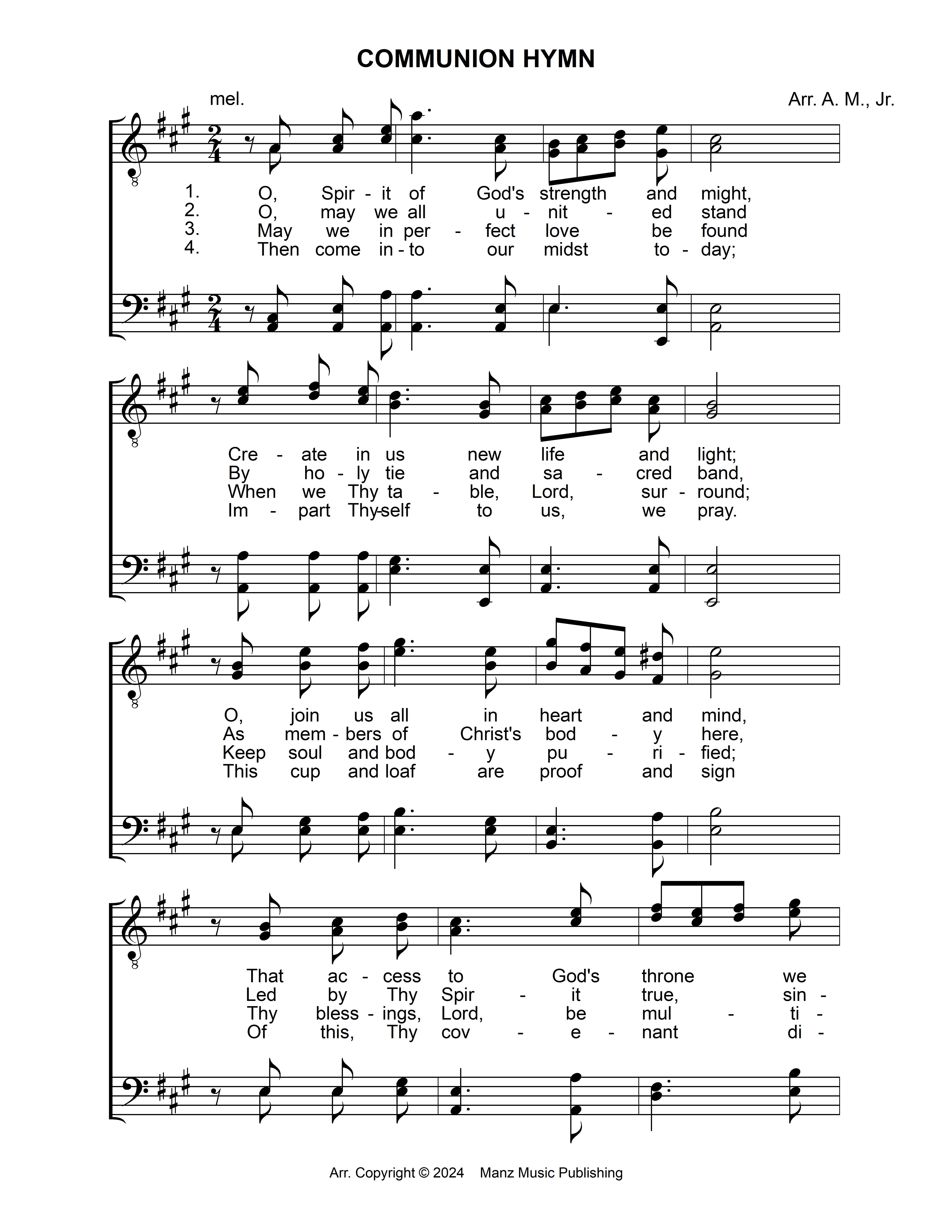 Communion Hymn (ZH 200) page 1