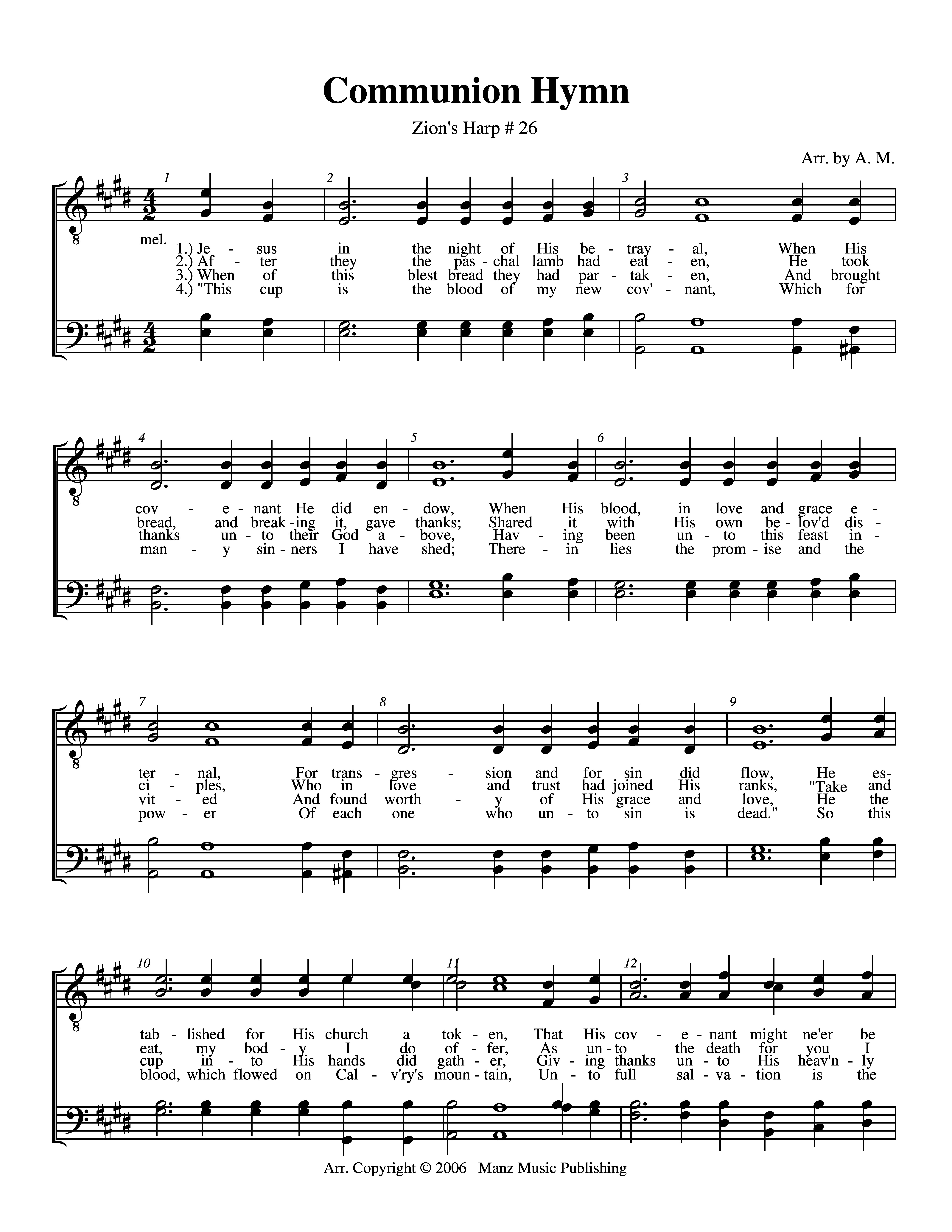 Communion Hymn (ZH 26) page 1