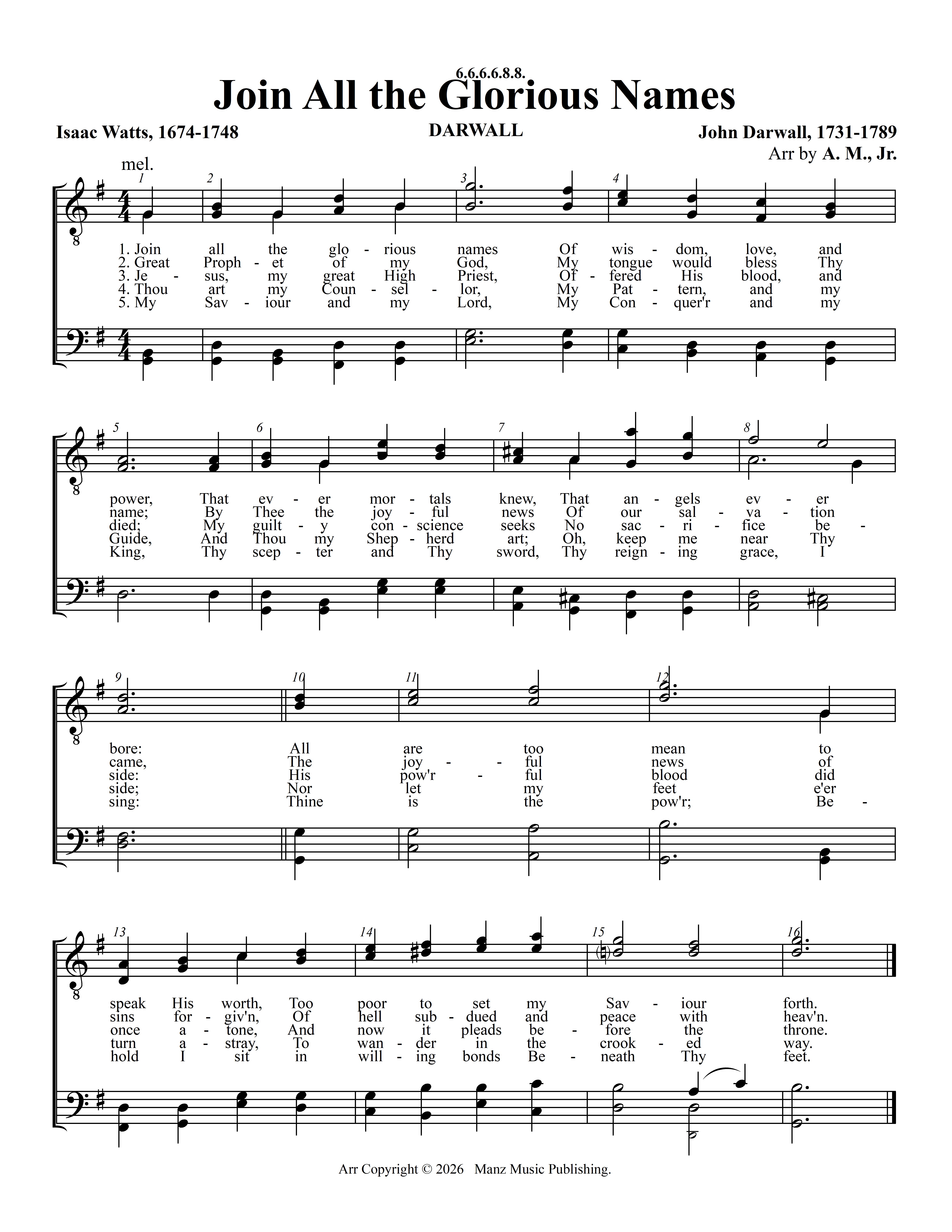 Join All the Glorious Names