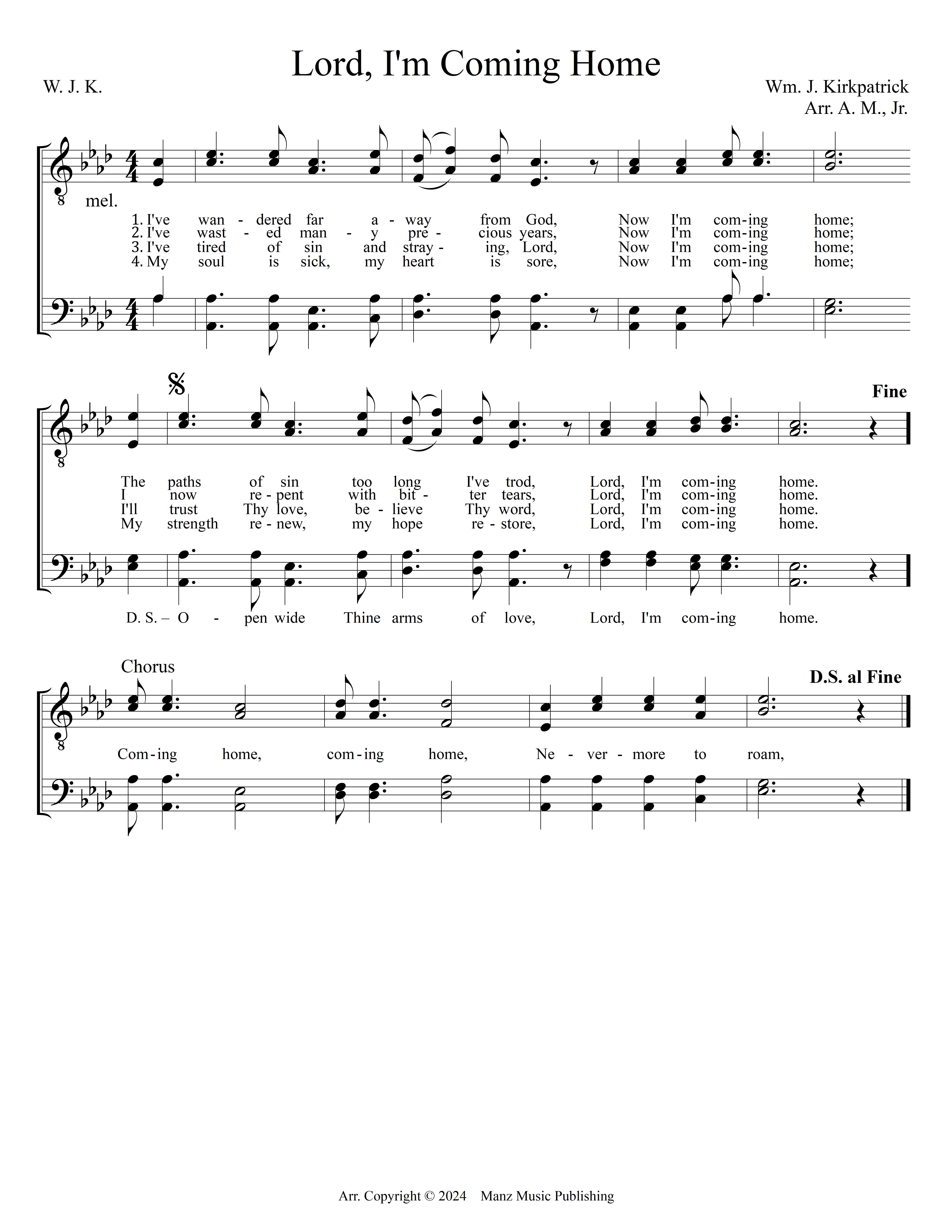 Hymn Information for Lord, I'm Coming Home!