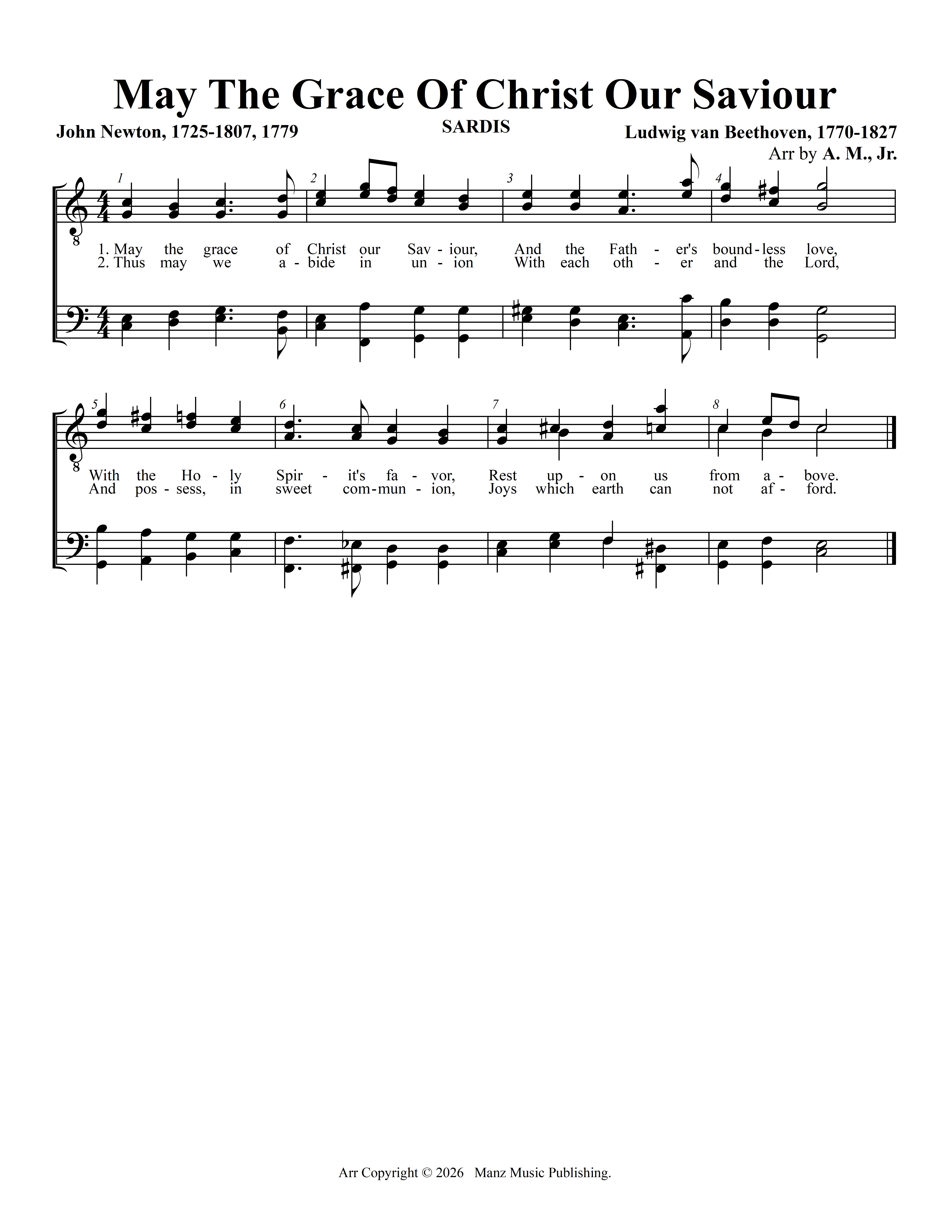 May The Grace Of Christ Our Saviour