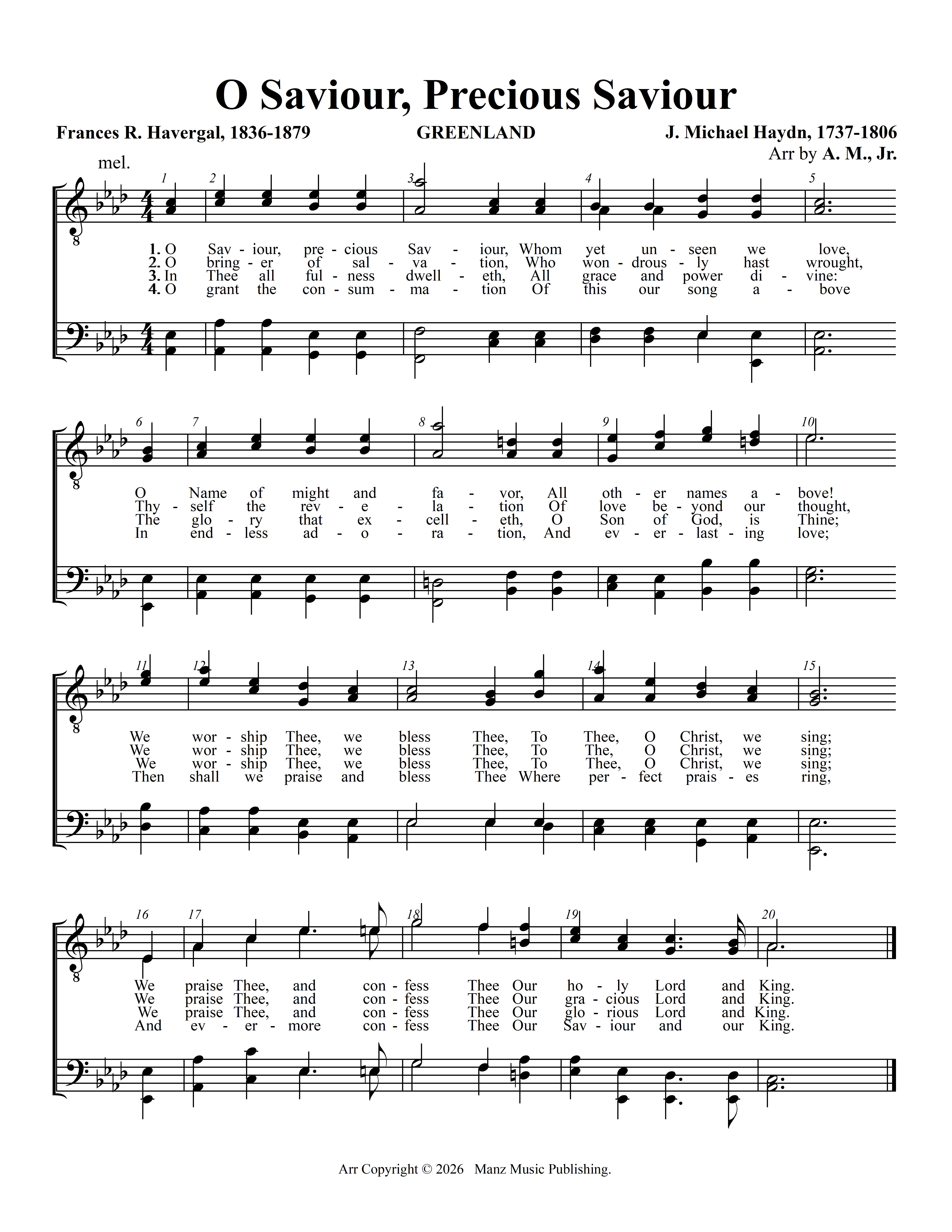 O Saviour, Precious Saviour