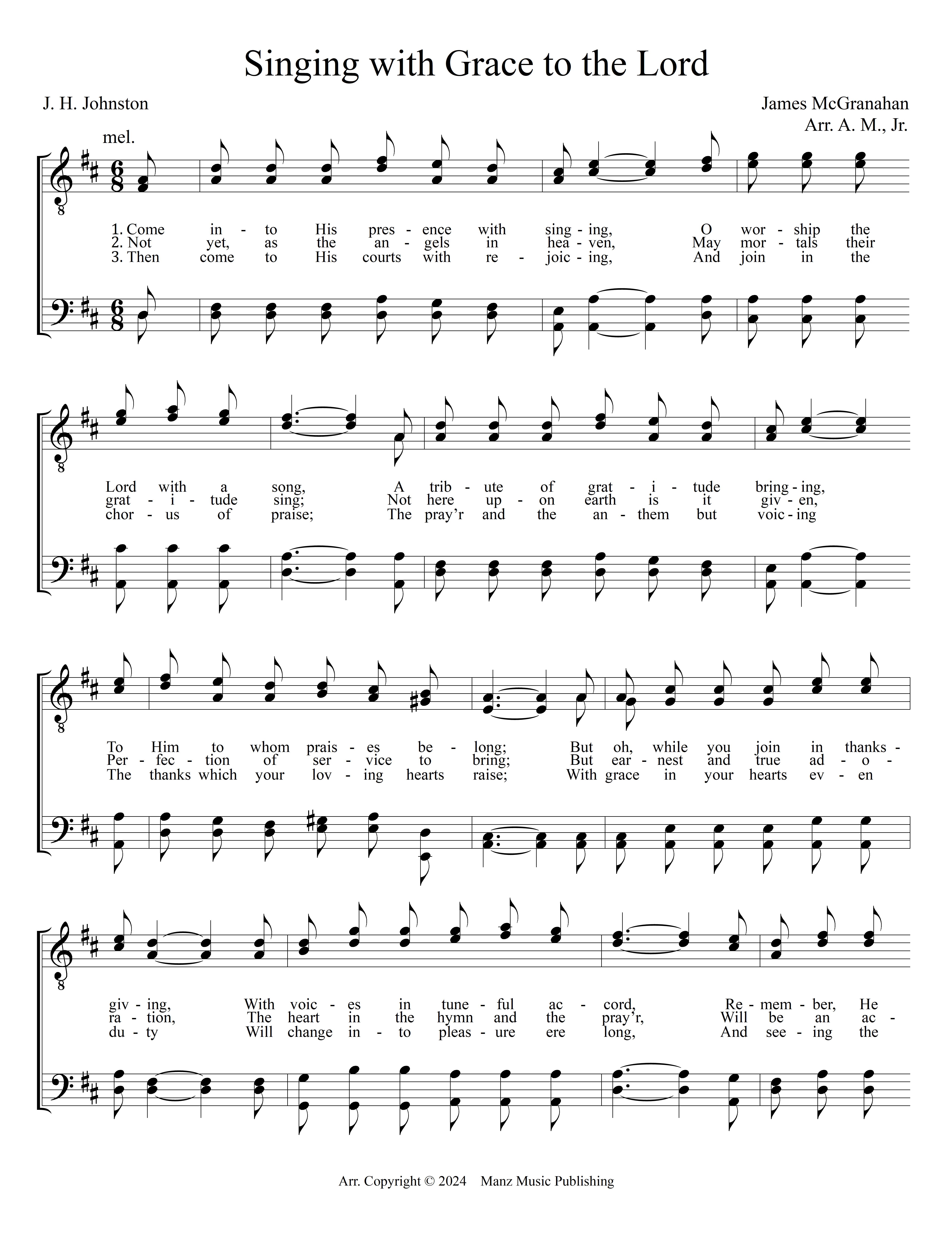 Singing with Grace to the Lord page 1