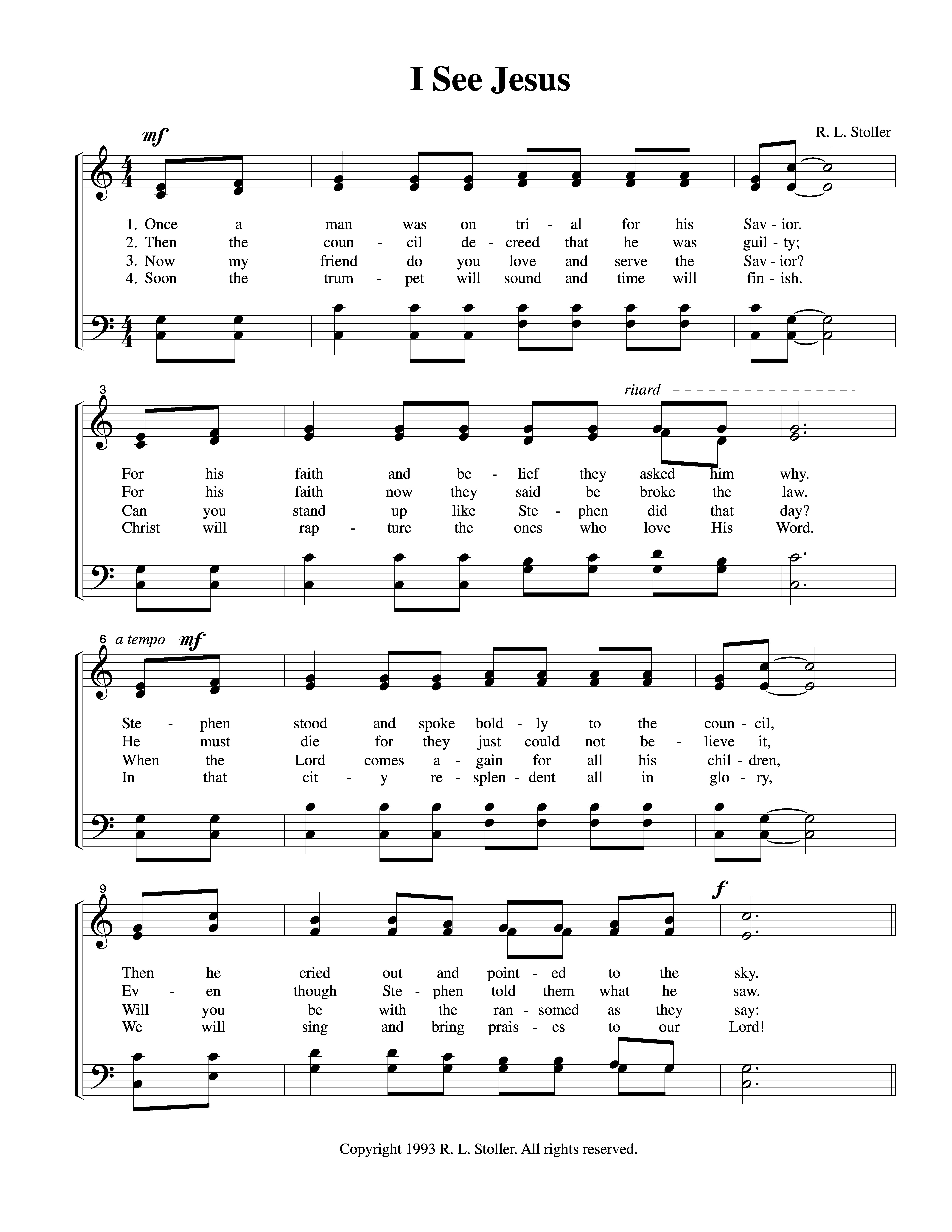 Hymn Information For I See Jesus 