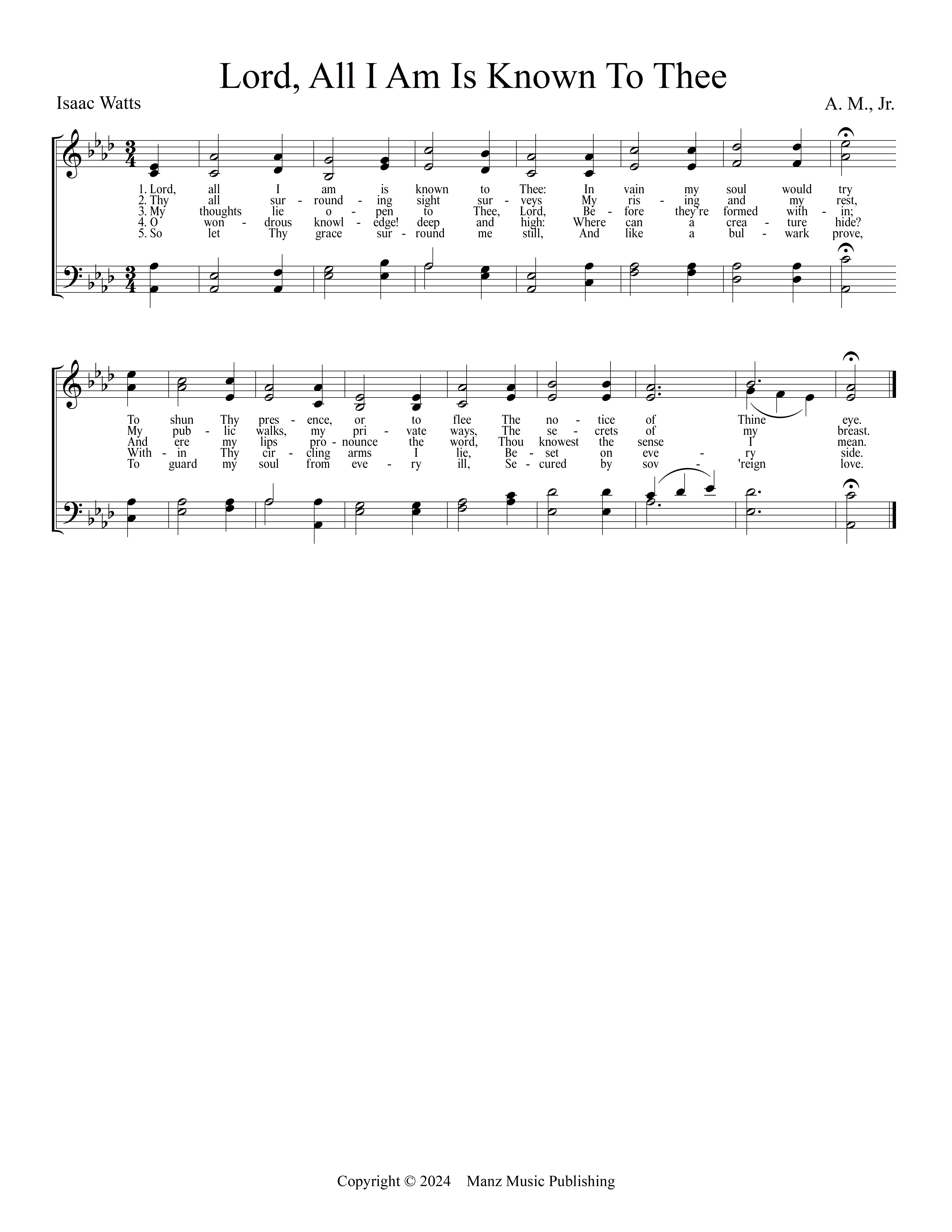 Lord, All I Am Is Known To Thee (SATB)